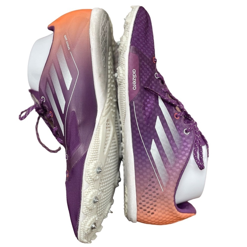 Womens ADIDAS Adizero Ambition Purple Orange Distance Spikes Shoes Size 10 Track - Picture 6 of 7